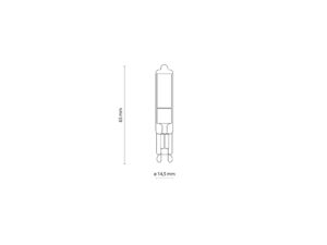 Miniaturka 5 - Żarówka LED G9 COB 4 W 3000 K, rysunek techniczny