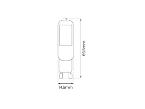 Miniaturka 1 - Żarówka LED G9 COB 4 W – schemat wymiarów obudowy