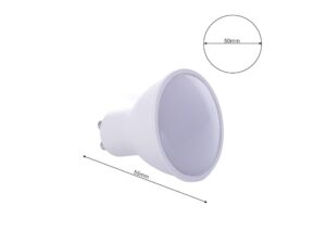 Miniaturka 4 - Żarówka GU10 6,5 W ciepła – rysunek wymiarowy średnica 50 mm, wysokość 55 mm