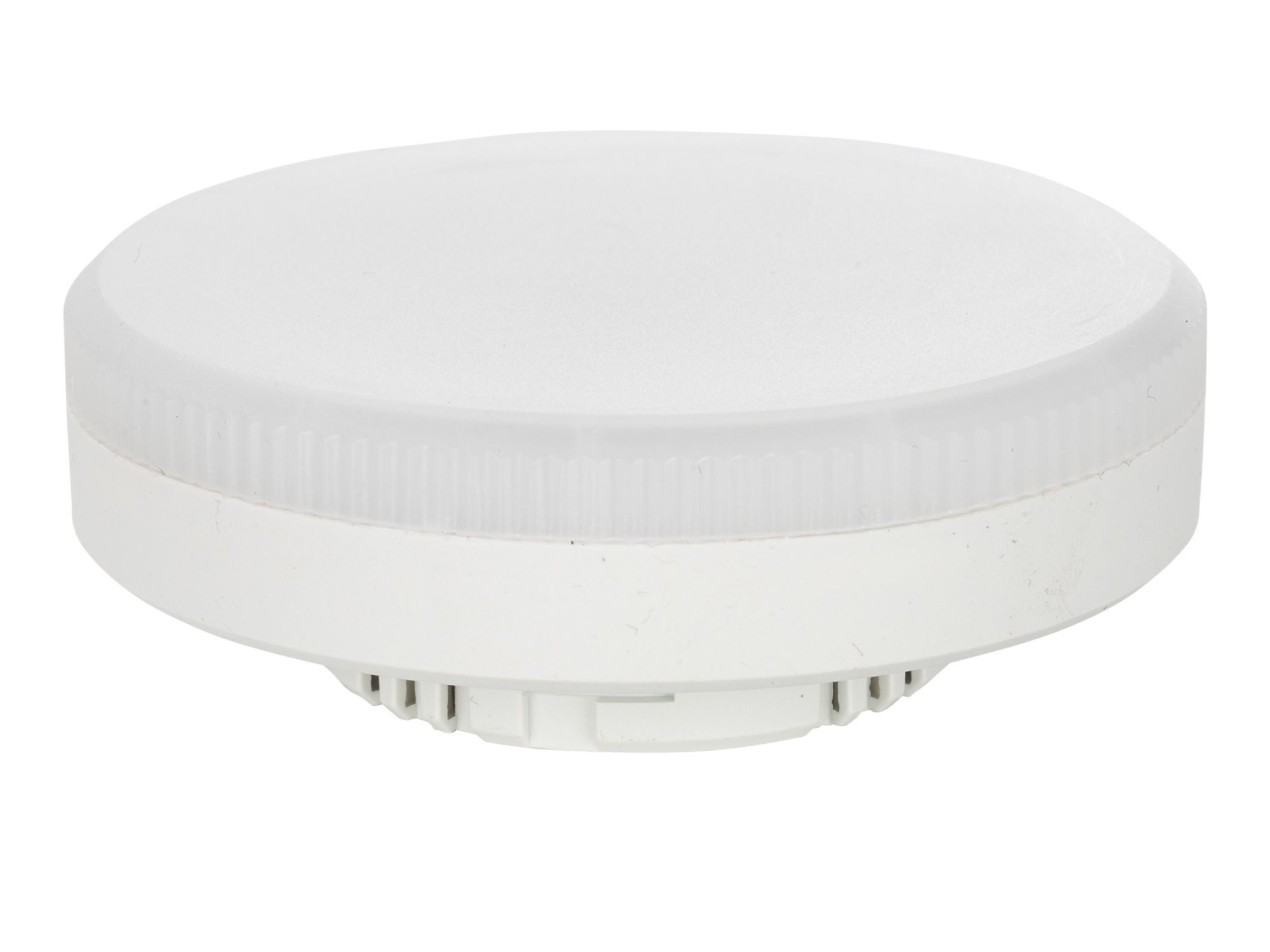 Żarówka LED GX53 8 W 4000 K, biały płaski klosz na białym tle