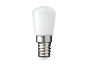 Miniaturka 2 - Żarówka LED ST26 E14 3 W do lodówek – biała szklana bańka na białym tle