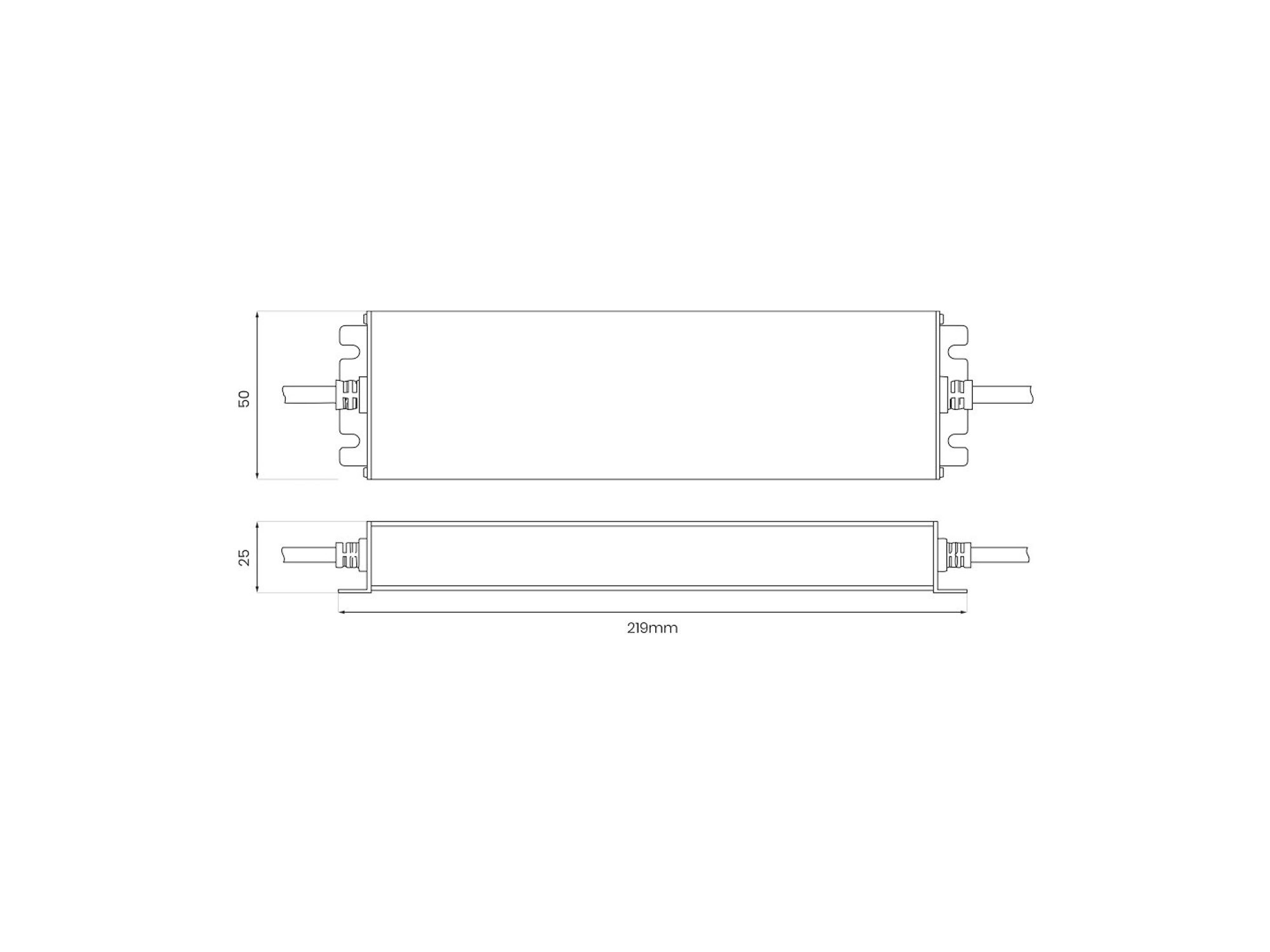 Zasilacz LED 100 W IP67 grafitowy – rysunek wymiarowy