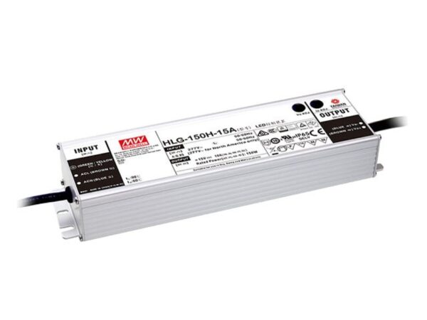 Zasilacz LED 150 W, metalowa obudowa serii z przewodami – widok produktu