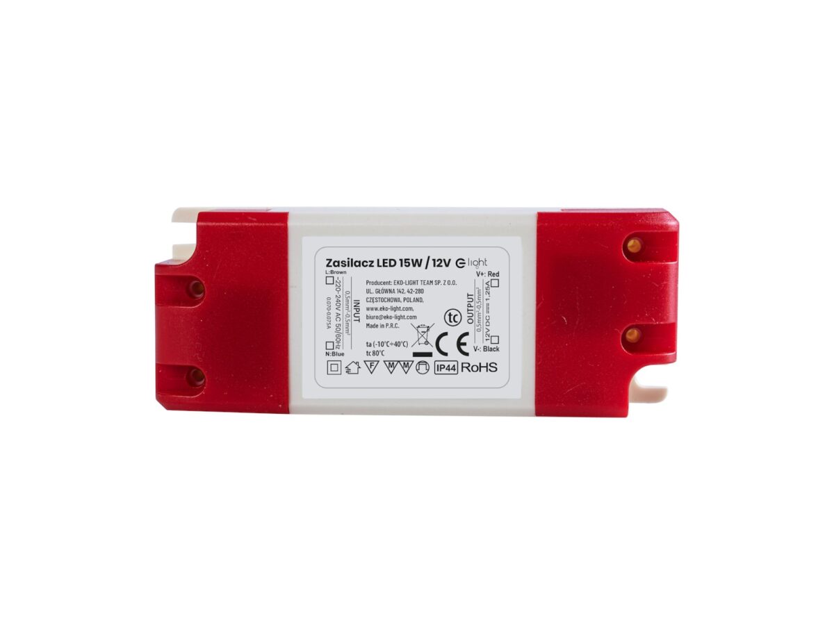 Zasilacz LED 12 V 15 W IP44 do taśm i modułów