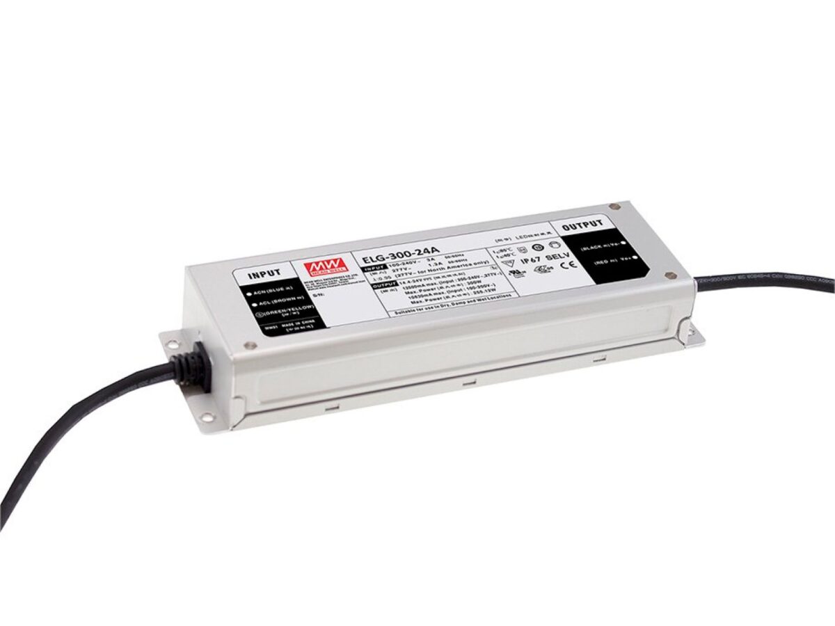 Zasilacz LED Mean Well ELG-300-12A – 12 V 264 W IP67 w metalowej obudowie
