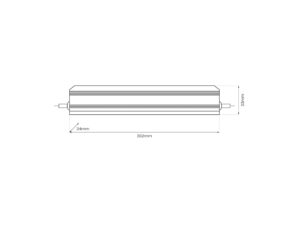 Miniaturka 2 - Zasilacz LED 12 V 30 W IP67 – schemat wymiarów korpusu
