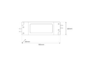 Miniaturka 4 - Zasilacz LED 12 V 60 W IP44 – rysunek wymiarów 155 × 55 × 32 mm