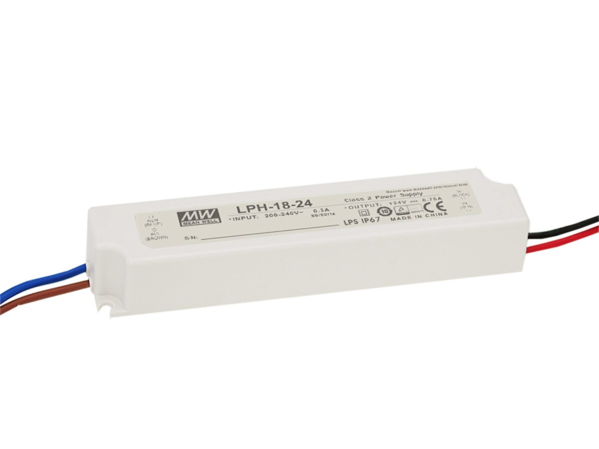 Zasilacz LED Mean Well LPH-18-24 – 24 V 18 W 0,75 A IP67 hermetyczny