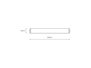 Miniaturka 2 - Rysunek wymiarów zasilacza LED slim 24 W: długość 192 mm i wysokość 18 mm