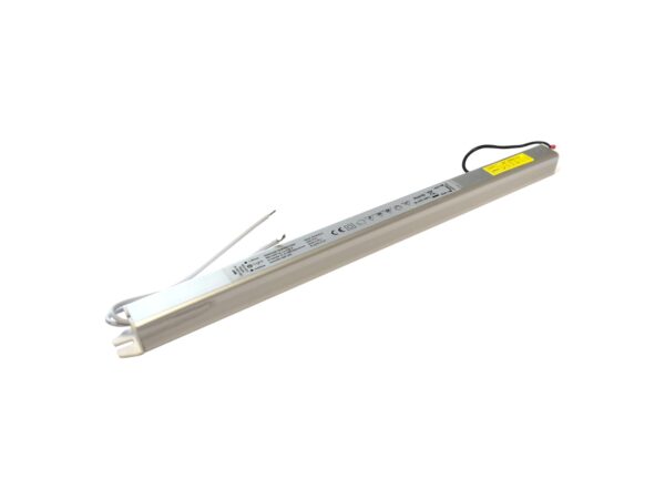 Zasilacz LED Slim 60 W 12 V IP20 – aluminiowa obudowa i przewody, widok główny