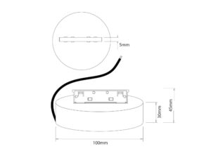 Miniaturka 2 - Wymiary czarnego zasilacza magnetycznego 150 W na schemacie