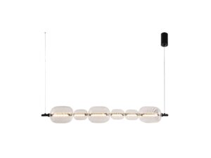 Miniaturka 4 - Lampa wisząca Zelotena LED z sześcioma przezroczystymi kloszami