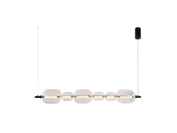 Lampa wisząca Zelotena LED z sześcioma przezroczystymi kloszami