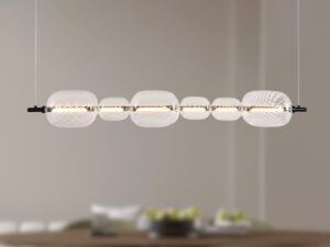 Miniaturka 2 - Lampa Zelotena – zbliżenie sześciu szklanych kloszy LED