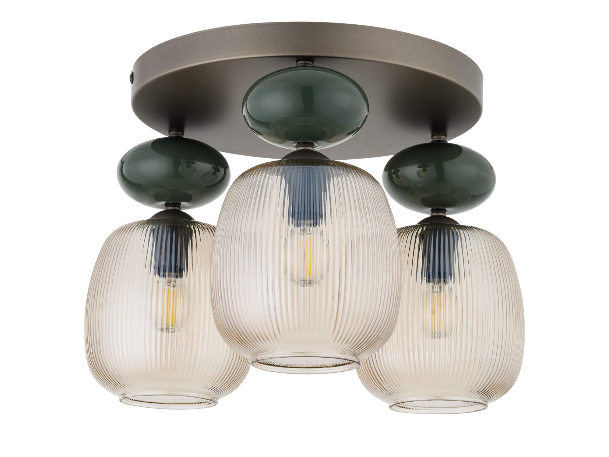 Zen lampa sufitowa w ciemnym brązie i koniakowym szkle