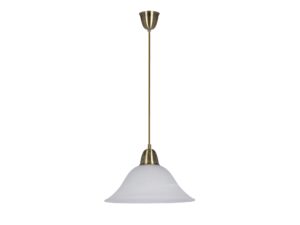 Miniaturka 3 - Lampa wisząca Zenosa patynowana z białym szklanym kloszem
