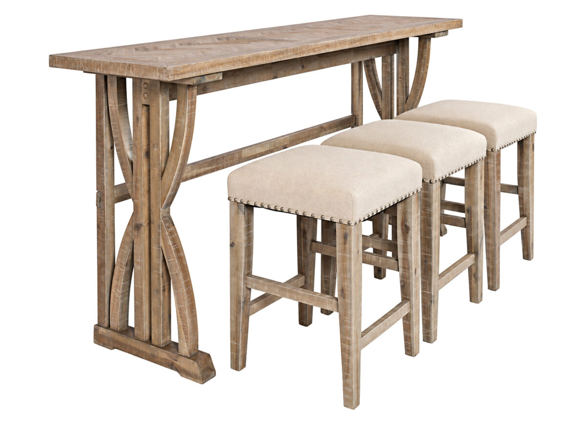 Zestaw barowy stół 188 cm i 3 hokery – Avola