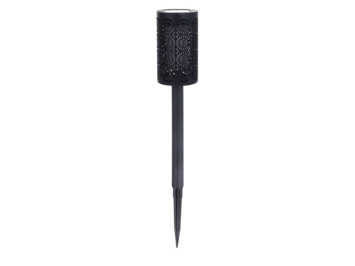 Zestaw 4 lampek solarnych 3000 K do ogrodu 39 cm czarny