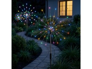 Miniaturka 3 - Cztery solarne lampki wtykowe RGB przy rabacie