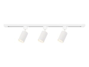 Miniaturka 3 - Biały zestaw trzech reflektorów GU10 z przykładowymi żarówkami