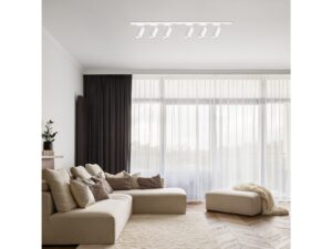 Miniaturka 7 - Aranżacja salonu z białym zestawem sześciu reflektorów szynowych GU10