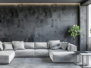 Miniaturka 8 - Biały zestaw szynowy z czterema reflektorami GU10 w minimalistycznym salonie