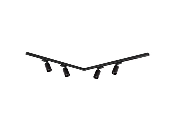 Zestaw szynowy 4 reflektory GU10 150 cm czarny w układzie narożnym