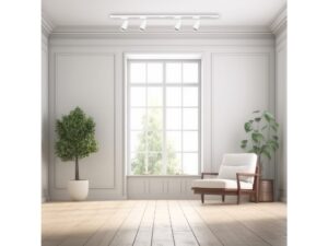 Miniaturka 3 - Biały zestaw szynowy 150 cm z reflektorami GU10 w jasnym wnętrzu