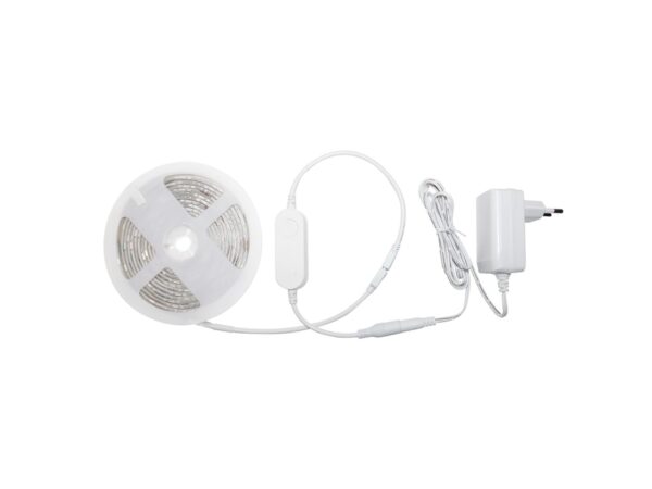 Zestaw taśmy LED Wi-Fi 5 m RGB+CCT ze sterownikiem i zasilaczem na białym tle