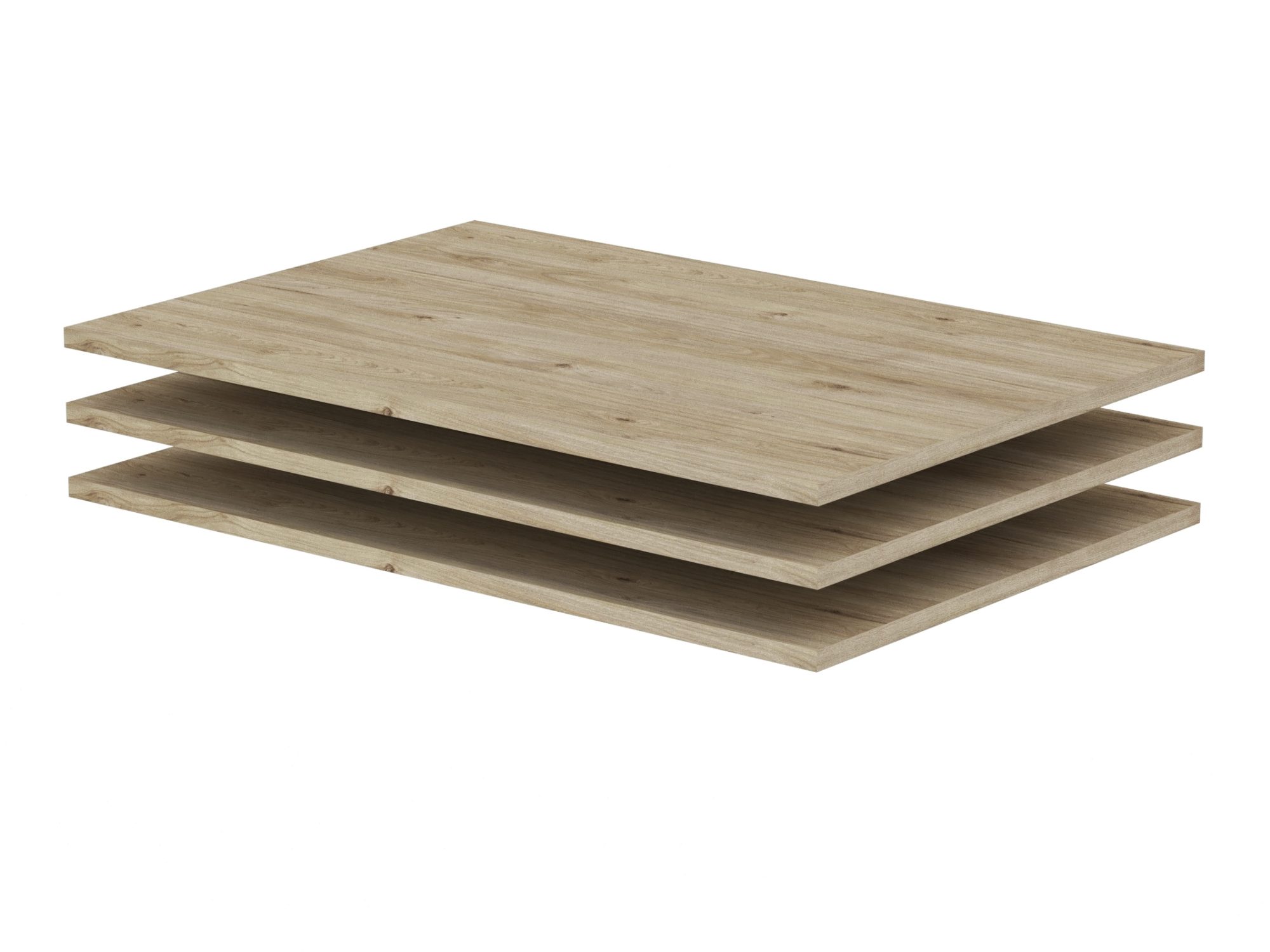 Zestaw trzech półek Breviano 150 cm Hickory Jackson – dekor drewna