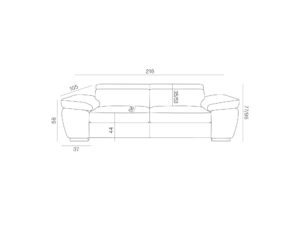 Miniaturka 4 - Sofa rozkładana Zirvano – rysunek z wymiarami
