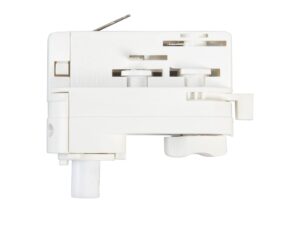 Miniaturka 6 - Biała złączka lampy wiszącej do szyny trójfazowej na białym tle