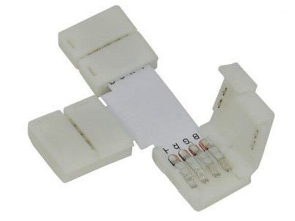 Biała trójstronna złączka typu T do taśmy LED RGB 10 mm