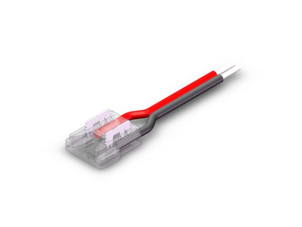 Złączka LED 8 mm z przewodem 15 cm – pojedyncza obudowa zatrzaskowa