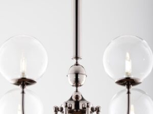 Miniaturka 3 - Żyrandol Brillante – dekoracyjny chromowany trzon i kuliste klosze z przezroczystego szkła