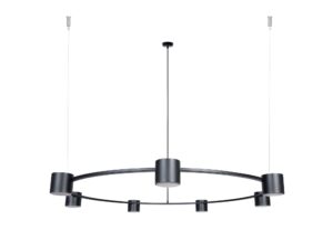 Miniaturka 3 - Żyrandol Kodo 7 czarny z siedmioma cylindrycznymi oprawami GX53 na okrągłej obręczy