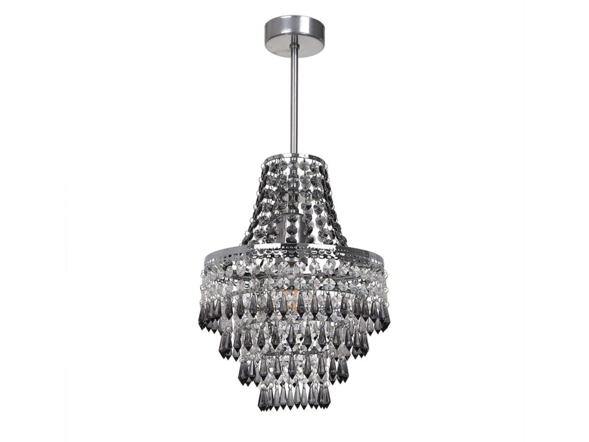 Żyrandol kryształowy Emisina 1 × E27 23 cm srebrny