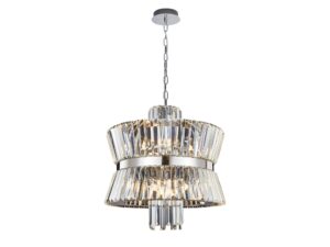Miniaturka 3 - Chromowany żyrandol Nevisia 12×E14 na białym tle
