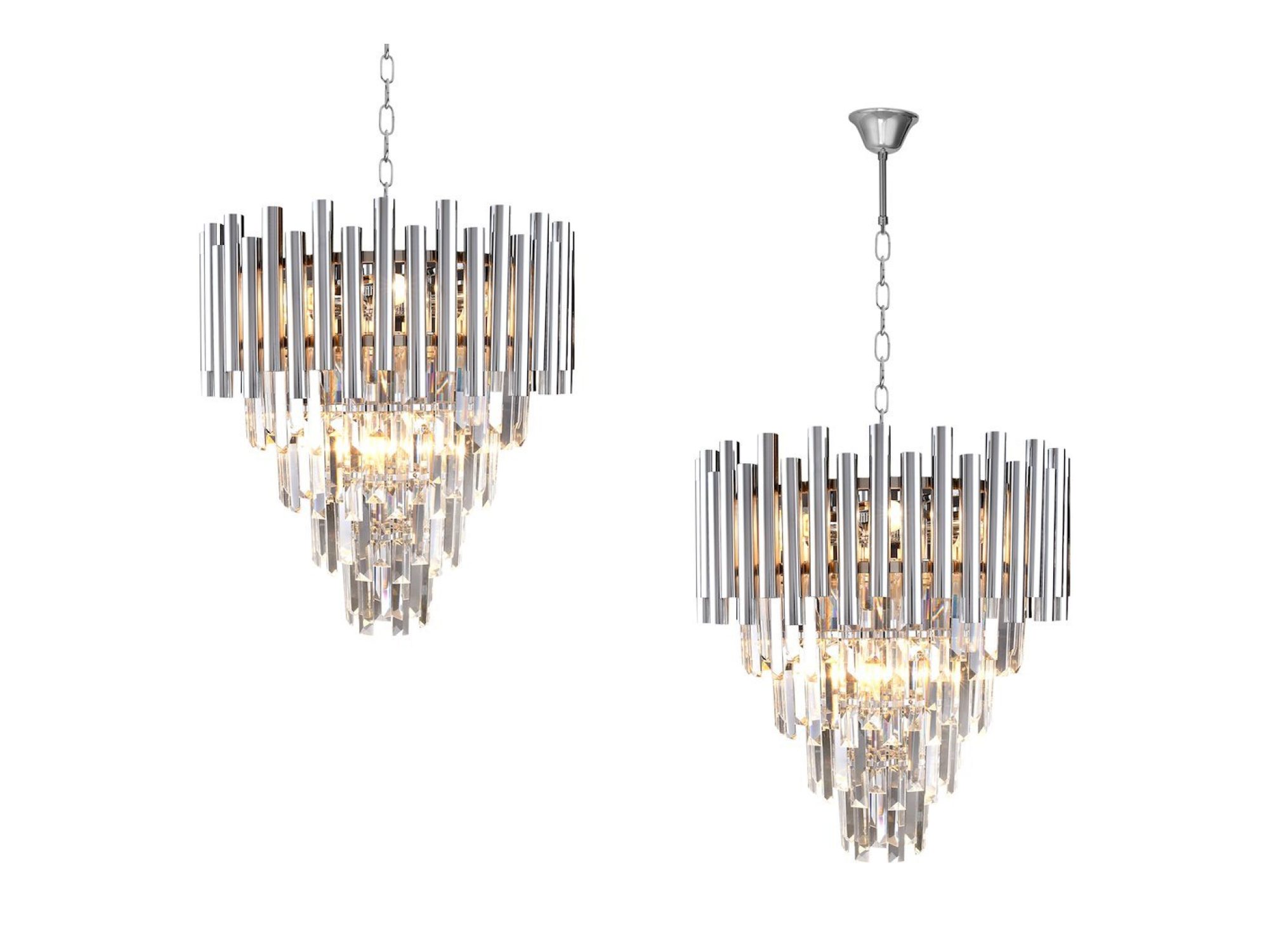 Żyrandol Orionira chromowany z dziewięcioma punktami światła