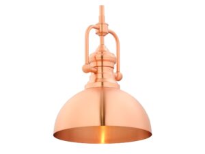 Miniaturka 4 - Żyrandol Platino miedziany, detal metalowego klosza w połysku i ozdobnego mocowania