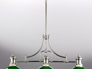 Miniaturka 3 - Trzy szklane klosze lampy Platino na niklowanym stelażu