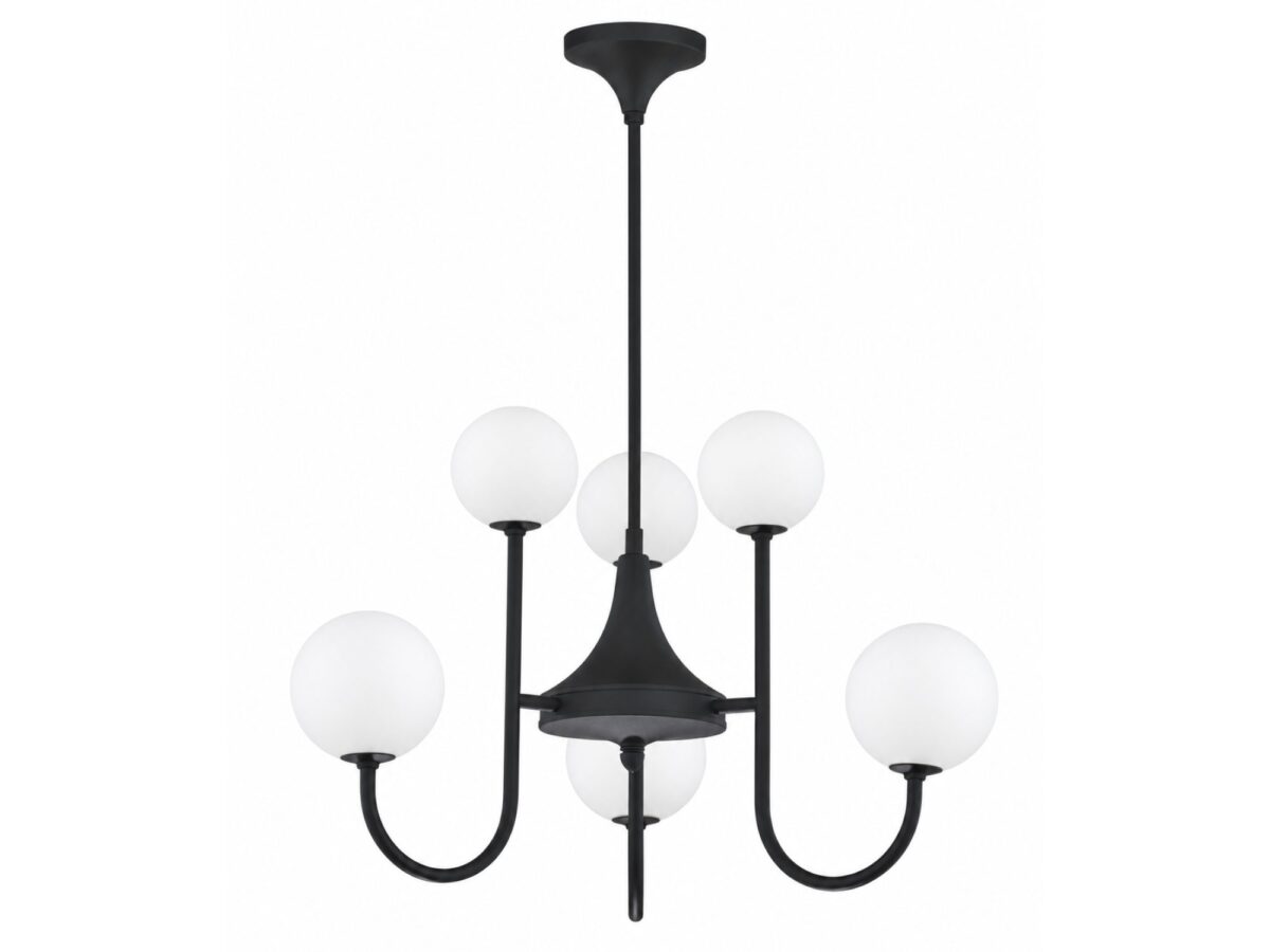 Żyrandol Selen 6-punktowy czarny 64 cm