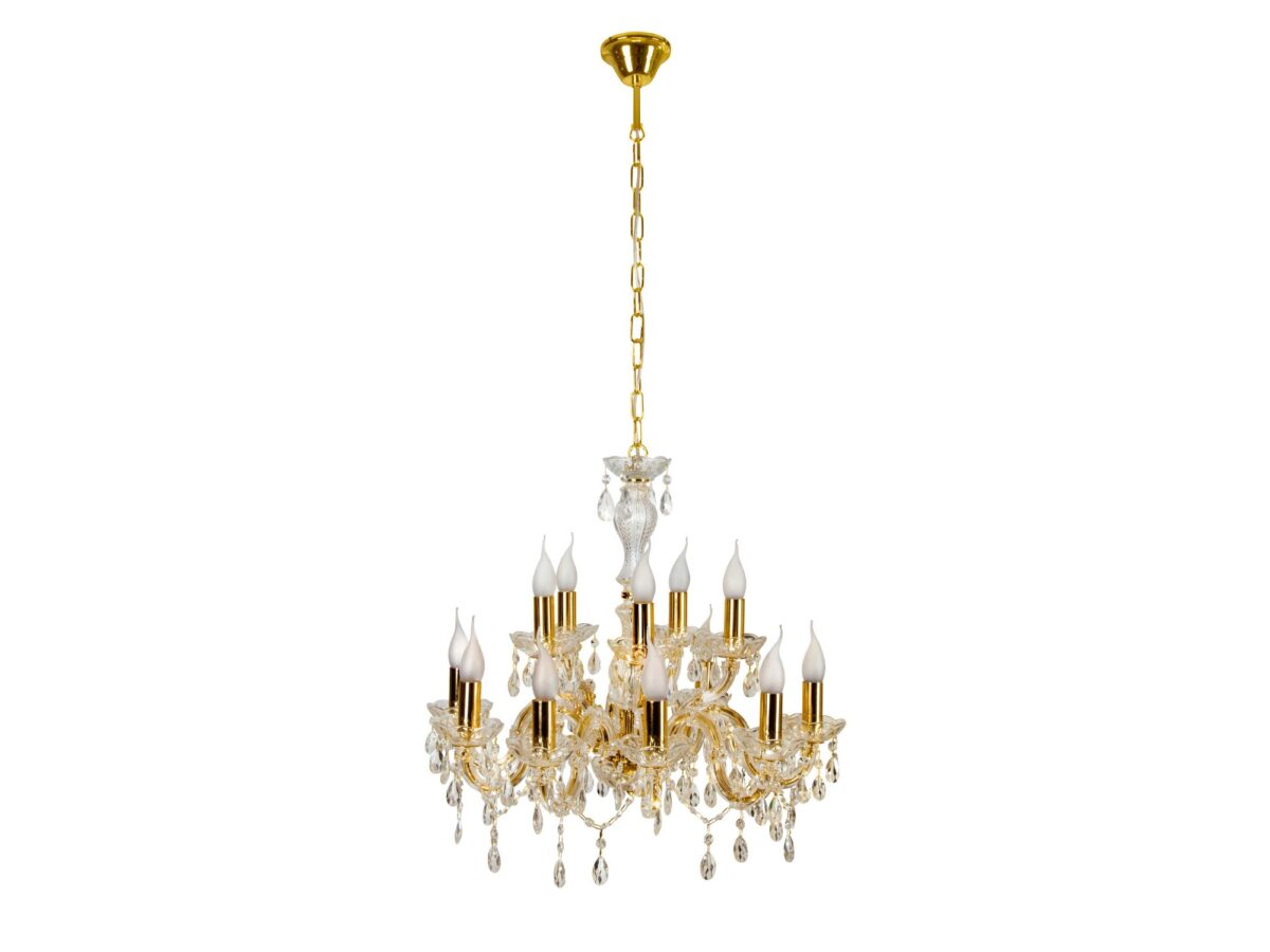 Lampa wisząca Serovia 12-punktowa złota 62 cm