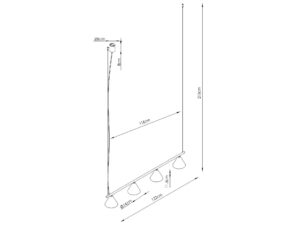 Miniaturka 4 - Czteropunktowy żyrandol Sorvella 122 cm – zdjęcie 5